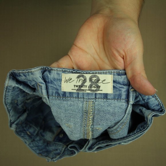 Free People East Of Eden Denim Mini Skirt Women's 28 Belted Paperbag Waist NWT - Picture 3 of 9